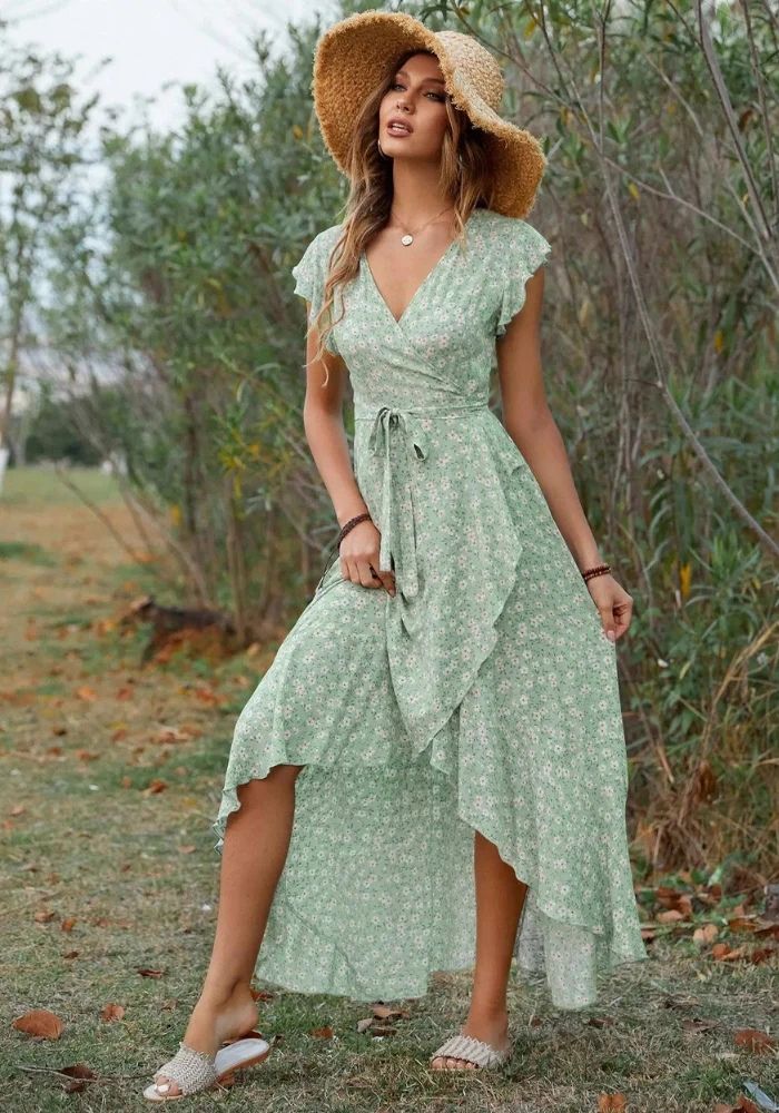 Blumen-Kleid Mintgrün