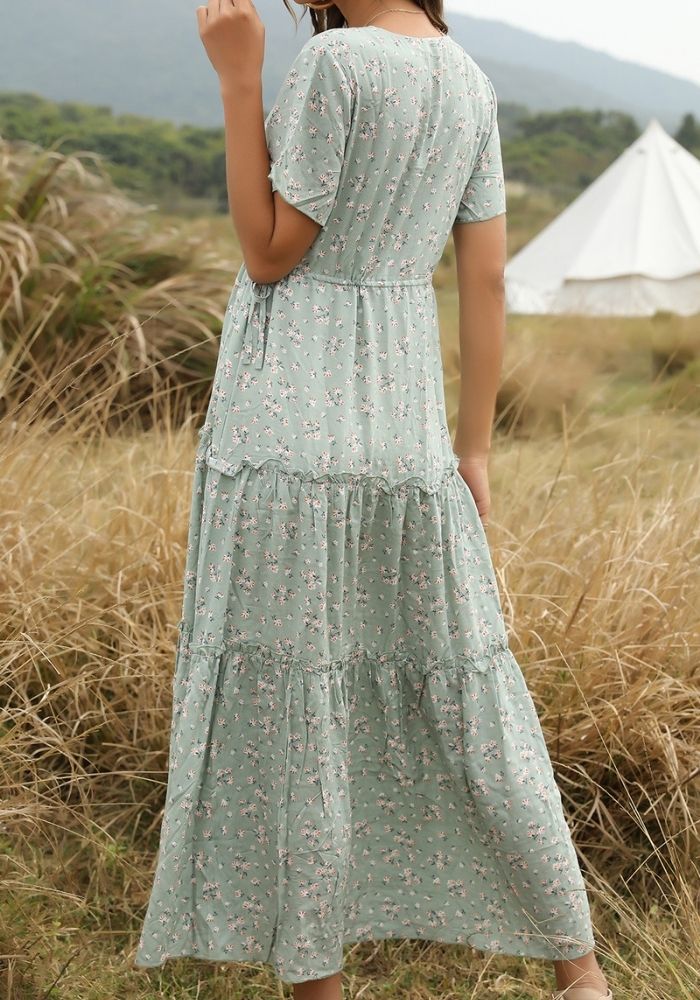 Bohème-Kleid Mintgrün